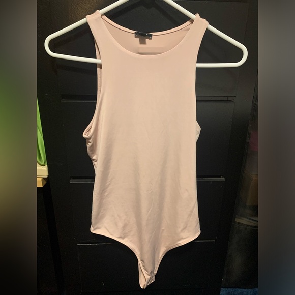 Express Body Contour Compression High Neck Bodysuit Pink/Dusty Rose Size S - Picture 1 of 13